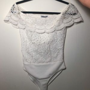 Charlotte Russe lace off the shoulder bodysuit